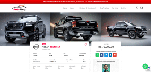 Site Profissional | Loja de Carros - Imagem 2